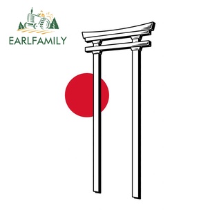 Earlfamily สติกเกอร์กันรอยขีดข่วน 13 ซม. x 6.6 ซม. สไตล์ญี่ปุ่น สําหรับติดตกแต่งกระจกรถยนต์
