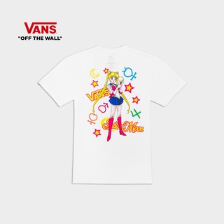 VANS เสื้อยืดแขนสั้น พิมพ์ลายโลโก้เซเลอร์มูน สําหรับผู้ชาย และผู้หญิง