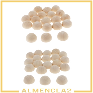 ( Almencla2 ) ลูกบอลไม้ แบบครึ่งวงกลม สําหรับทําเครื่องประดับ Diy ขนาด 25 มม. 20 ชิ้น