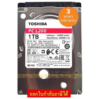 ภาพขนาดย่อของภาพหน้าปกสินค้า1 TB HDD NoteBook (ฮาร์ดดิสก์โน๊ตบุ็ค) TOSHIBA HDWL110 (PC L200) 2.5" Buffer 128MB/5400RPM /SATA3 - ประกัน 3 ปี จากร้าน mcwinner บน Shopee