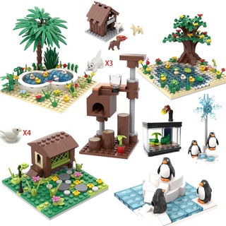 Pet MOC Builiding Blokcs Kids Toys Cat Duck Penguin Compatible Major Brand Collection Gift
