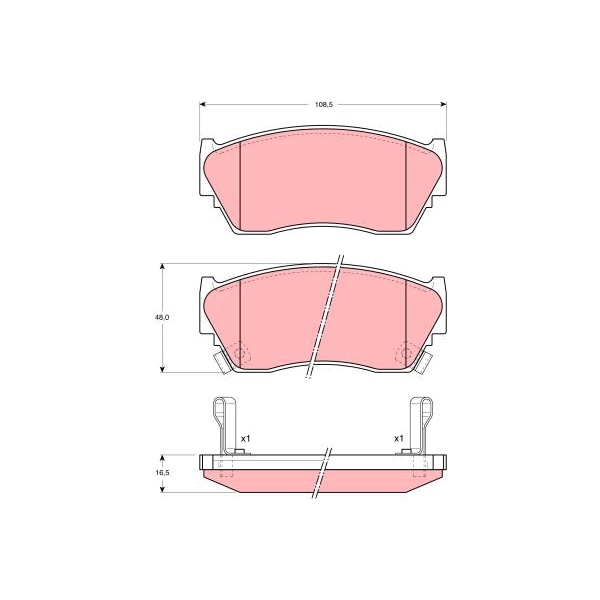 ผ้าดิสเบรคหน้า-100nx-b13-1990-1994-sunny-sentra-b13-1991-1995-presea-r10-1990-wingroad-y10-1995-gdb1012-trw