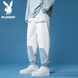 ▦◄Playboy 2021 กางเกงลำลองผู้ชายฤดูใบไม้ผลิและฤดูใบไม้ร่วงเวอร์ชั่นเกาหลีของแนวโน้มของกางเกงขายาวผู้ชายกางเกงผูกฤดูใบไม้