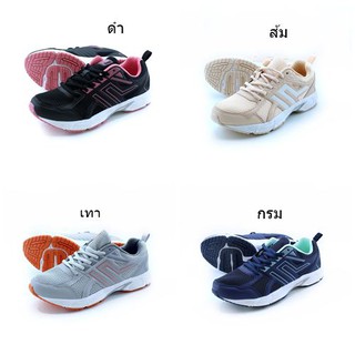 Baoji รองเท้าผ้าใบ รุ่น BJW540 สีดำ สีเทา สีกรม สีส้ม