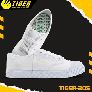 รองเท้านักเรียนผ้าใบ TIGER รุ่น 205TIGER รองเท้านักเรียนชาย รองเท้าพละ แบบผูกเชือก พื้นกันลื้นได้ดี