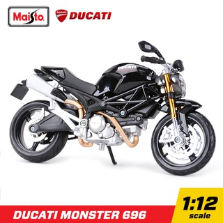 สินค้า โมเดลรถ บิ๊กไบค์ Ducati Monster 696 สีดำ สเกล 1:12 แบรนด์ Maisto โมเดลบิ๊กไบค์ Monster696