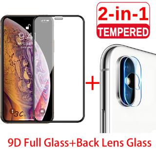 2in1 9D HD Black Protective Glass for iPhone 12 11 PRO MAX SE2020 7 8 6 6S Plus Camera Screen Protector for iPhone X XR XS Max Tempered Glass ฟิล์มกระจกนิรภัย