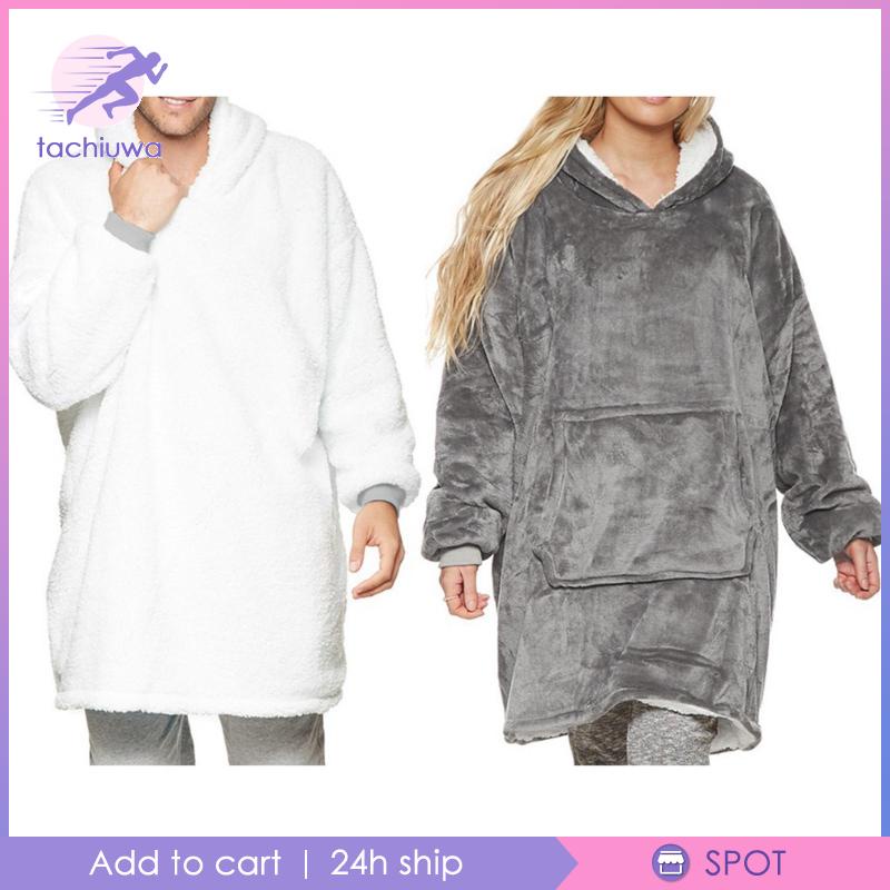 ราคาและรีวิวSuper Soft Hoodie Comfy Nightwear Wearable Fleece Blanket Bathrobe