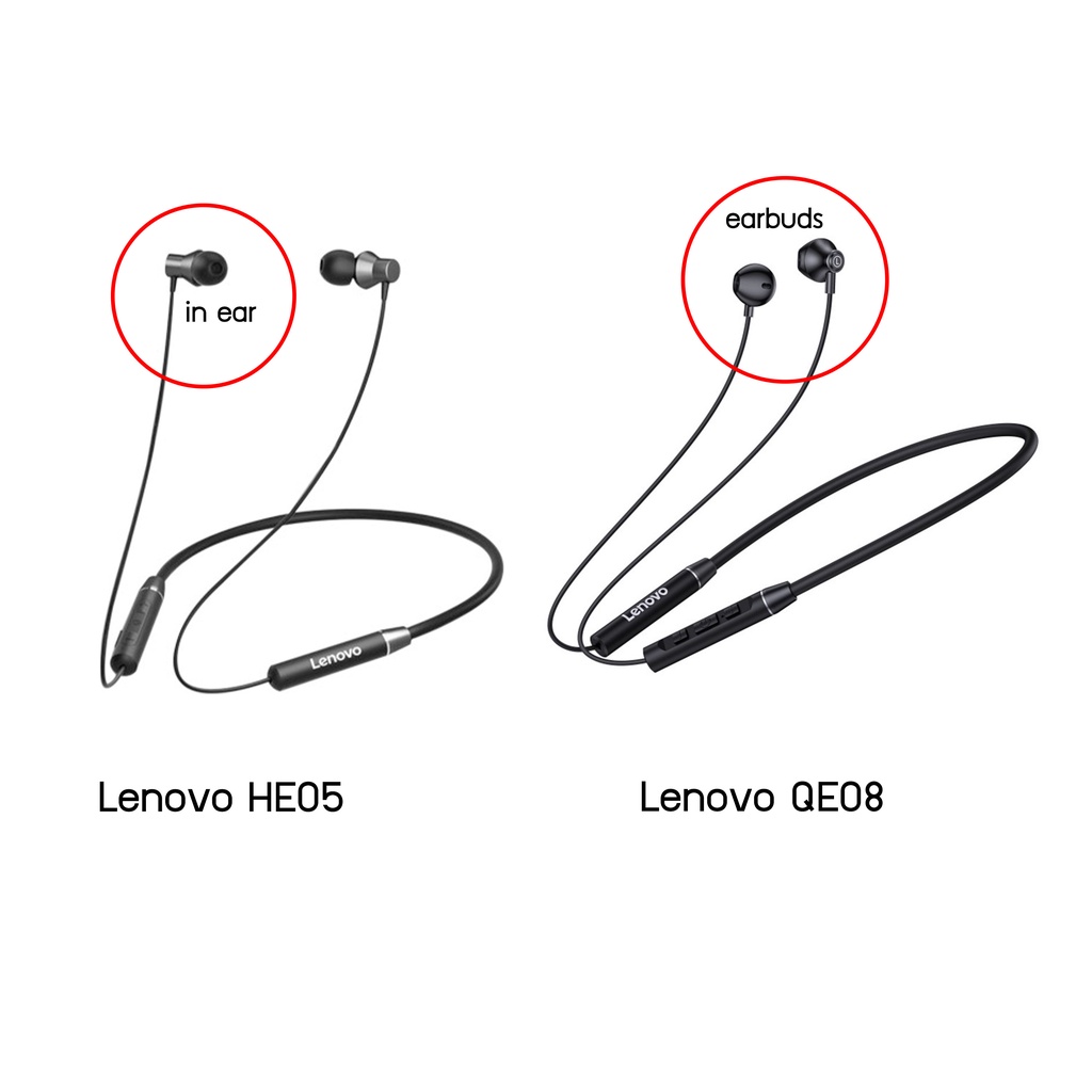 ภาพหน้าปกสินค้าLenovo HE05 & QE08 หูฟังบลูทูธ In Ear Sports Bluetooth 5.0 หูฟัง earphone หูฟังไร้สาย จากร้าน y93fi1hdli บน Shopee