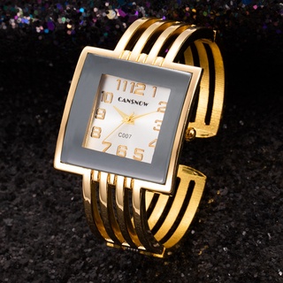 Cansnow นาฬิกาข้อมือควอตซ์ กําไลข้อมือกลวง ดีไซน์ไม่ซ้ําใคร สวยหรู สําหรับผู้หญิง