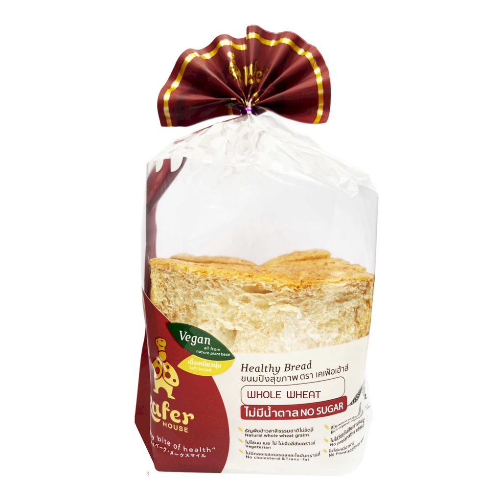 ภาพหน้าปกสินค้าขนมปังVegan รสโฮลวีท (แผ่น)สูตรใหม่ไม่มีน้ำตาล จากร้าน kafer บน Shopee