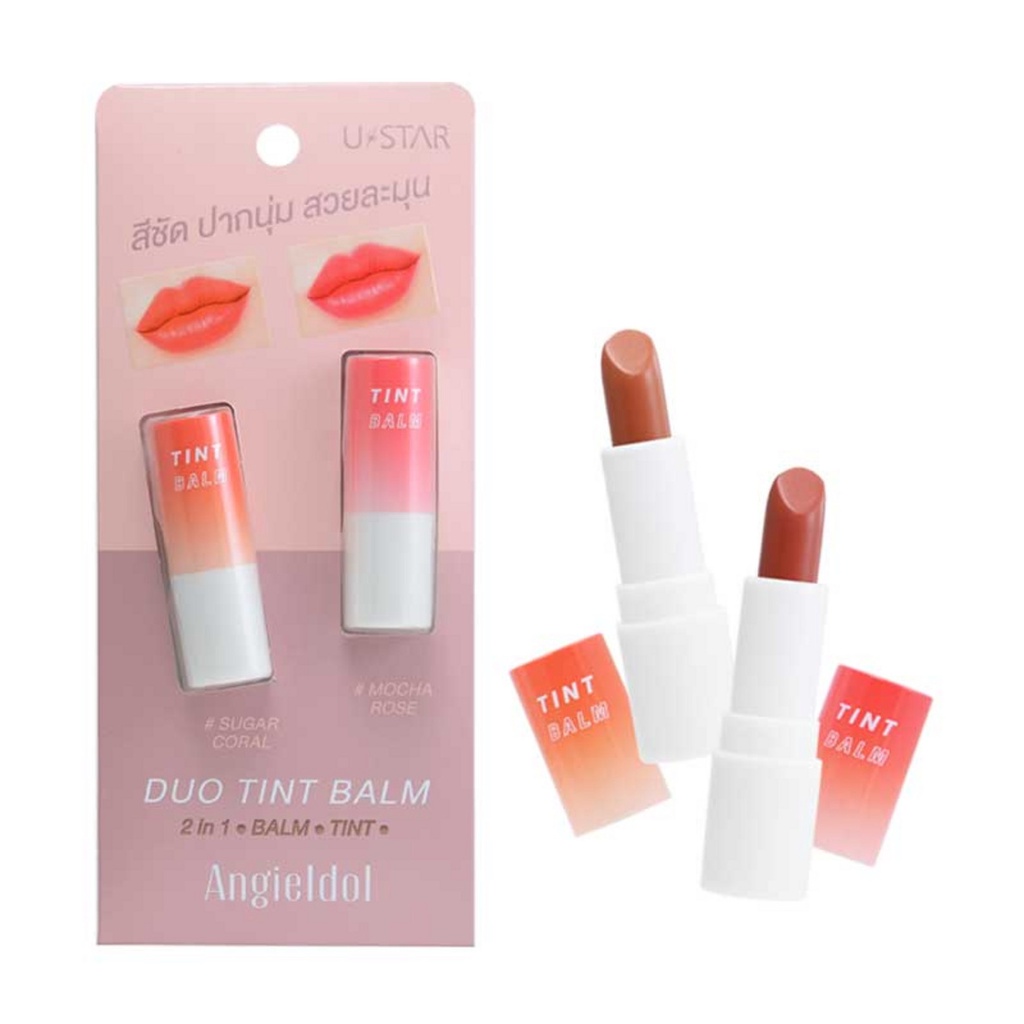 ลิปทินท์-แพ็คคู่-ustar-angieidol-duo-tint-balm-ยูสตาร์-แองจี้-ไอดอล-ดูโอ-ทินท์-บาล์ม-ลิป-2-แท่งคู่