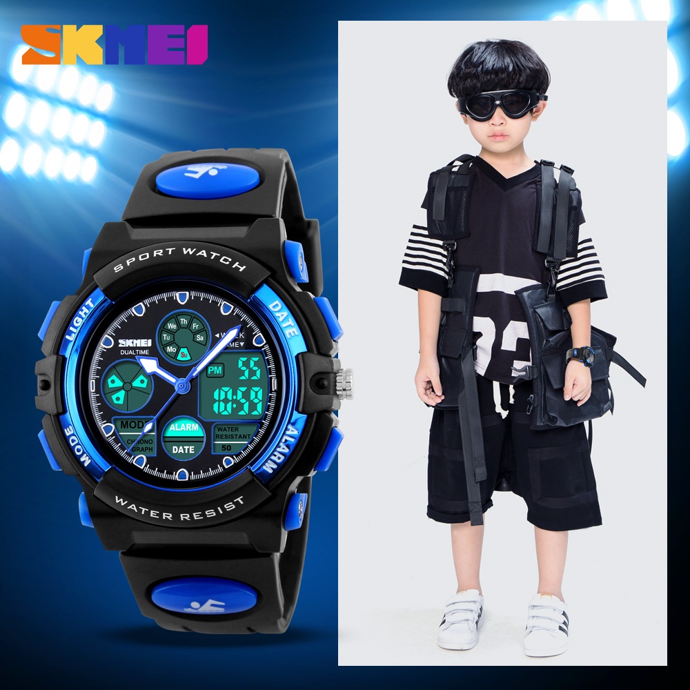 ภาพหน้าปกสินค้าSKMEI นาฬิกาข้อมือควอทช์ ดิจิตอล กันน้ำ มีไฟ LED แบ็คไลท์ แฟชั่นสำหรับเด็ก จากร้าน skimei.th บน Shopee