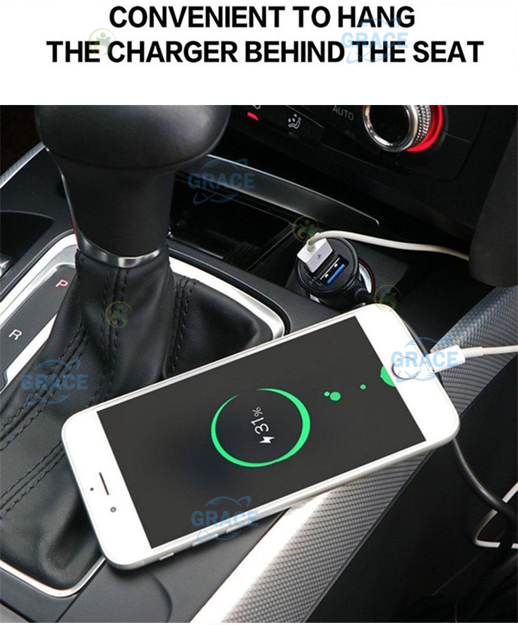 มุมมองเพิ่มเติมของสินค้า 4usb ที่ชาร์จแบตรถยนต์12-24V car charger ที่จุดบุหรี่ ที่ชาตแบตในรถ หัวชาร์จในรถ สายชาร์จในรถ ที่ชาร์จในรถ ที่ชาจแบตในรถ