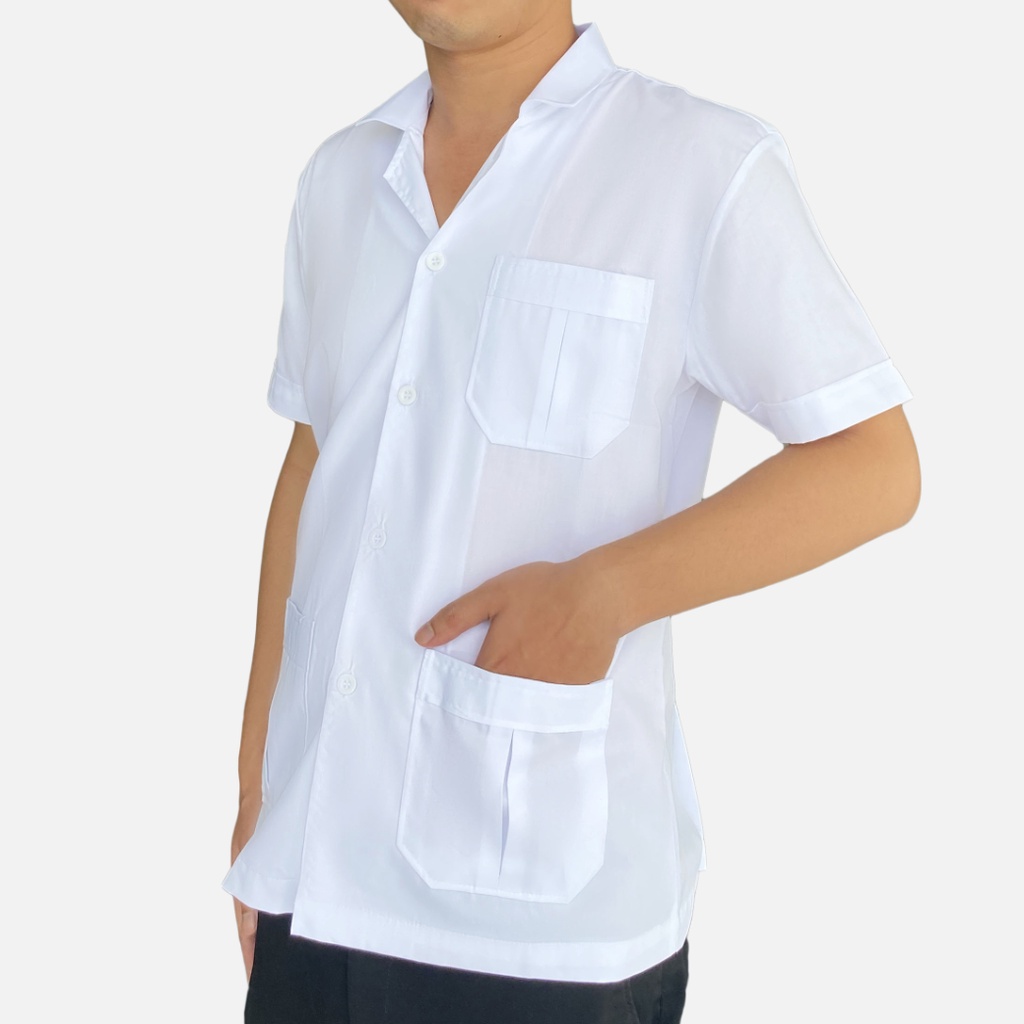 ภาพหน้าปกสินค้าChulabook(ศูนย์หนังสือจุฬาลงกรณ์มหาวิทยาลัย) 8850000023859 เสื้อกาวน์ตัวสั้น แขนสั้น ผ้าออ๊ฟฟอร์ท XL