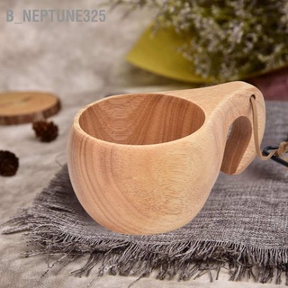 B_neptune325 ถ้วยกาแฟไม้ ที่มีด้ามจับแขวนนมหัวเข็มขัดดื่มแก้วไม้แบบพกพาสำหรับใช้ในครัวเรือน