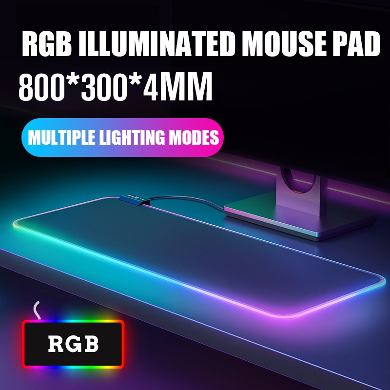 niye-แผ่นรองเมาส์มีไฟ-rgb-gaming-mousepads-แผ่นรองเม้าส์สำหรับเล่นเกมส์-80cm-30cm-mouse-pad-with-lights-7colors