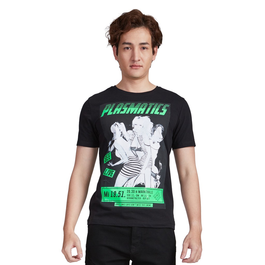 เสื้อยืดใหม่-2022davie-jones-เสื้อยืดพิมพ์ลาย-สีดำ-graphic-print-t-shirt-in-black-tb0102bkl-xl-xxl-3xl