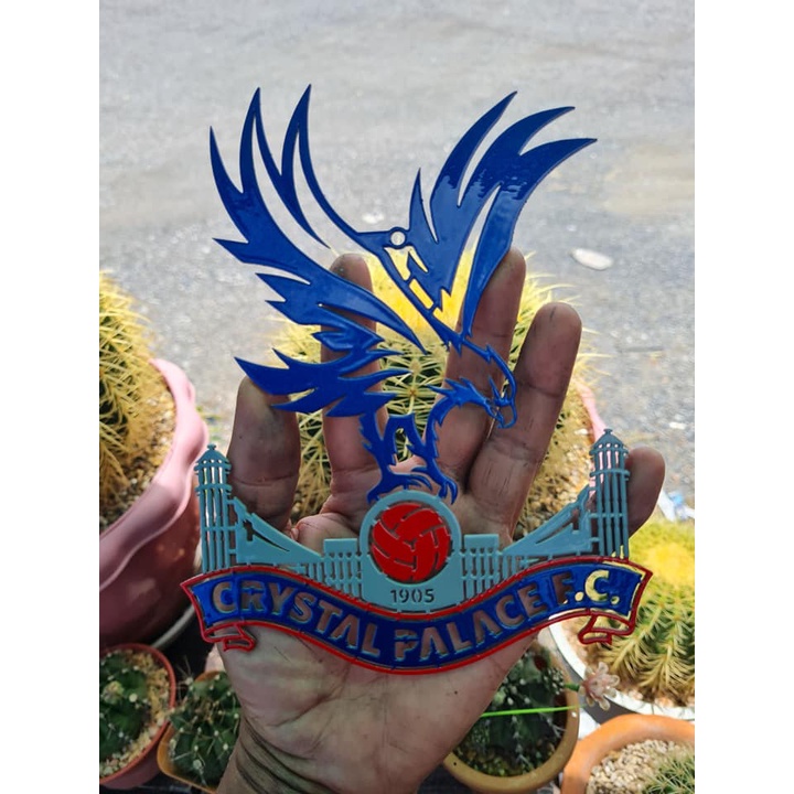 คริสตัลพาเลซ-โลโก้-crystal-palace-f-c-เหล็กตัดเลเซอร์-ขนาด-18-cm-หนา-2-mm-ทำสีเหมืนจริง-ใช้สี-2k-สีพ่นรถยนต์ภายนอก