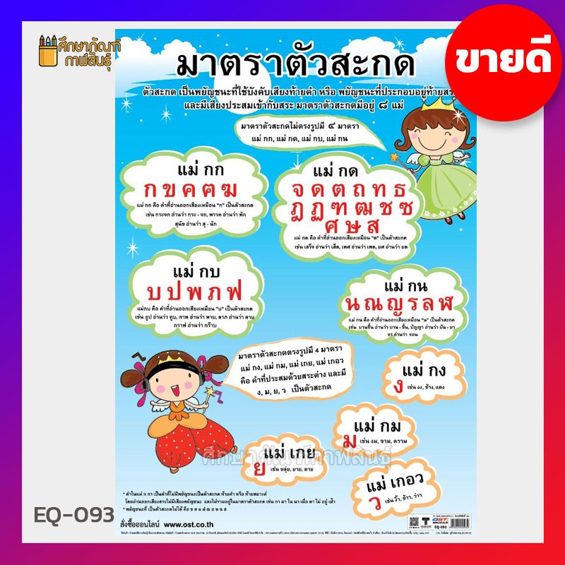 มาตราตัวสะกด-eq-093-โปสเตอร์กระดาษภาพโปสเตอร์-โปสเตอร์-ภาษาไทย