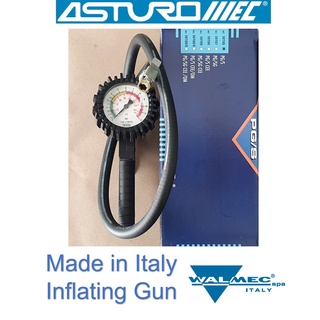 ปืนเติมลม พร้อมเกจ์วัดลม ผลิตในอิตาลี สายลมยาว 40 เซนติเมตร AsturoMec รุ่น PG/S และ PG/SG  มีก้าน
