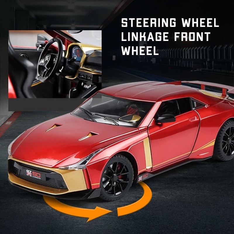 โมเดลรถยนต์-สเกล-1-24-nissan-gt-r50-โลหะผสม-ของเล่น-ของขวัญวันเกิด-สําหรับเด็กผู้ชาย