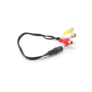 3 RCA Female To 3.5MM Jack M/F Video Audio Cable - 30 ซม.
