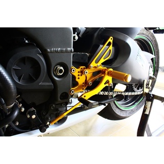 เกียร์โยง Rearsets ZX10 06-10 แบร์น Mothracing อลูมิเนียมเกรด 7075 T651 แบริ่งข้างละ2ตลับ สเแตนเลส(65) สีดำ