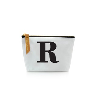 กระเป๋าผ้าลายอักษร ALPHABET  Pouch Coin Bag  WHITE  R