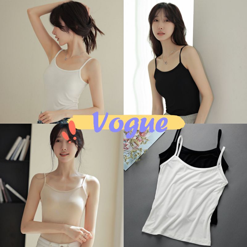 Vogue​🌟​พร้อ​มส่ง​🌟​ เสื้อสายเดี่ยว ผ้าบางใส่สบายมากสีพื้น ราคาถูก (ZM-3) -H