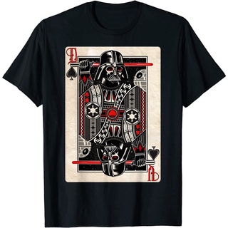 เสื้อยืดสีดำอินเทรนด์เสื้อยืด พิมพ์ลายกราฟิก Star Wars Darth Vader King of Spades สําหรับผู้ใหญ่ ​เสื้อผ้าผู้ใหญ่ สําหรั