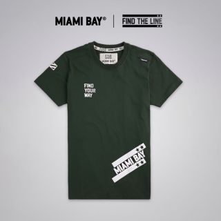 Miami Bay เสื้อยืด รุ่น Find the line สีเขียวเข้ม