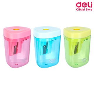 Deli H555 Pencil Sharpener 1-hole กบเหลาดินสอรูปทรงสีเหลี่ยม คละสี 1 ชิ้น กบเหลาดินสอ กบ เครื่องเขียน กบเหลาดินสอ school