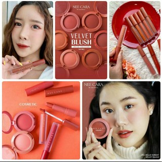 ของแท้/พร้อมส่ง✅ NEE CARA VELVET MATTE LIP GLAZE ลิปแมท Nee Cara Velvet Blush นีคาร่า เวลเวท บลัชออนเนื้อกำมะหยี่ 