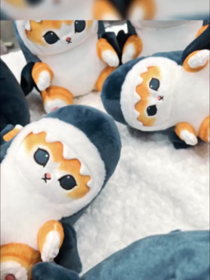 หมอนตุ๊กตา-รูปแมวฉลามน่ารัก-เหมาะกับของขวัญ-ของเล่นสําหรับเด็ก