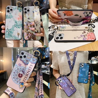 เคสโทรศัพท์มือถือลายดอกไม้พร้อมสายคล้องสําหรับ Huawei Mate 20 / Mate 20 Pro