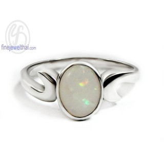 Finejewelthai-แหวนโอปอล-แหวนเงิน-แหวนพลอย-พลอยประจำเดือนเกิด-เดือนตุลาคม-Opal-Silver925-Ring-R1080op