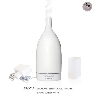 Aroma&amp;More เครื่องพ่นไอน้ำอโรมา เซรามิคสีขาวเคลือบเงา / Aroma Diffuser Ultrasonic Air Humidifier -100 ML