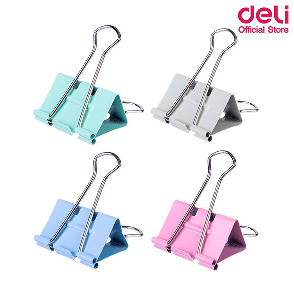 คลิปหนีบกระดาษ-deli-8552s-binder-clip-41mm-คลิปหนีบกระดาษสีแฟนซี-รุ่นประหยัดแรง-30-ขนาด-41mm-แพ็ค-24-ชิ้น-คลิป-คลิปสี