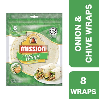 ภาพหน้าปกสินค้าMission Onion & Chive Tortilla Wraps 360g (8 Pieces) ++ มิชชั่น แผ่นแป้งตอร์ติญ่ารสหัวหอมและกุ้ยช่าย 360 กรัม (8 ชิ้น) ที่เกี่ยวข้อง