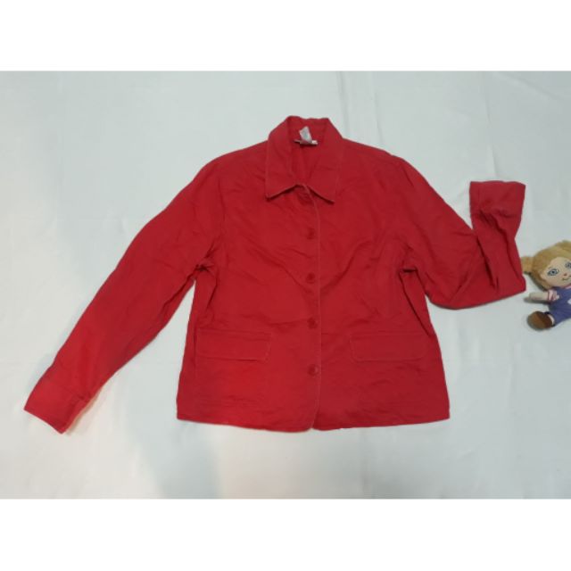 เสื้อแจ็คเก็ตเสื้อคลุมแขนยาวสีแดง-jonesnew-yorksport