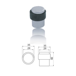 COLT กันชนประตู กันชนประตูติดพื้น พร้อมยางกันกระแทก รุ่นตัน ขนาดความสูง 50mm. เบอร์ S-S003.1 (SS) สีสแตนเลส