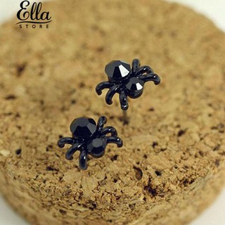 ของขวัญของผู้หญิงเครื่องประดับน่ารักสีดำ 3D สัตว์ Mini Spider Stud Earrings