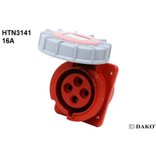 "Dako" Power Plug (เพาเวอร์ปลั๊ก) รุ่น HTN3141 16A 3800V-415V 4Pin IP67 ตัวเมีย แบบติดฝั่งเฉียง