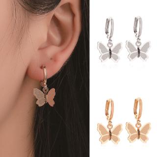 Earrings Korean Frosted Butterfly Earrings Sweet And Versatile Simple Style