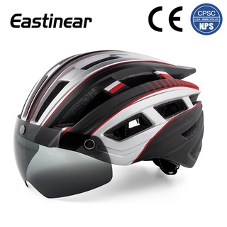 หมวกกันน็อคผู้ใหญ่ CE ได้รับการรับรองจักรยาน สีเทา น้ําหนักเบา แว่นตาหมวกกันน็อค แว่นตาแม่เหล็ก จักรยานเสือภูเขา เกียร์