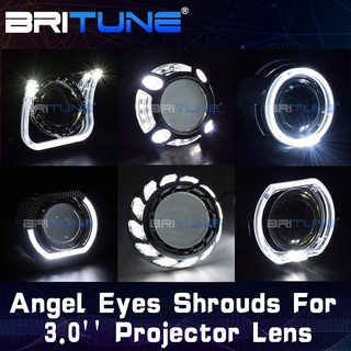 Britune เลนส์โปรเจคเตอร์ 3.0 Angel Eyes สําหรับ Koito Q5 D2S Lens/Hella 3R G5 ไฟหน้ารถยนต์ LED