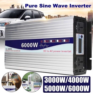 Inverter6000W 12v/24v  ตัวแปลงไฟDC เป็น AC ตัวแปลงไฟรถ เพรียวซายเวฟของอินเวอร์เตอร์ pure sine wave inverter โรงงานขายตรง