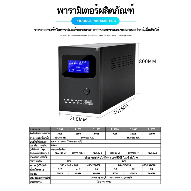 เครื่องสำรองไฟฟ้าของ-ups-แหล่งจ่ายไฟฉุกเฉินของ-การป้องกันไฟดับฉุกเฉินของคอมพิวเตอร์ที่บ้านในบ้าน-360w-600w-900w