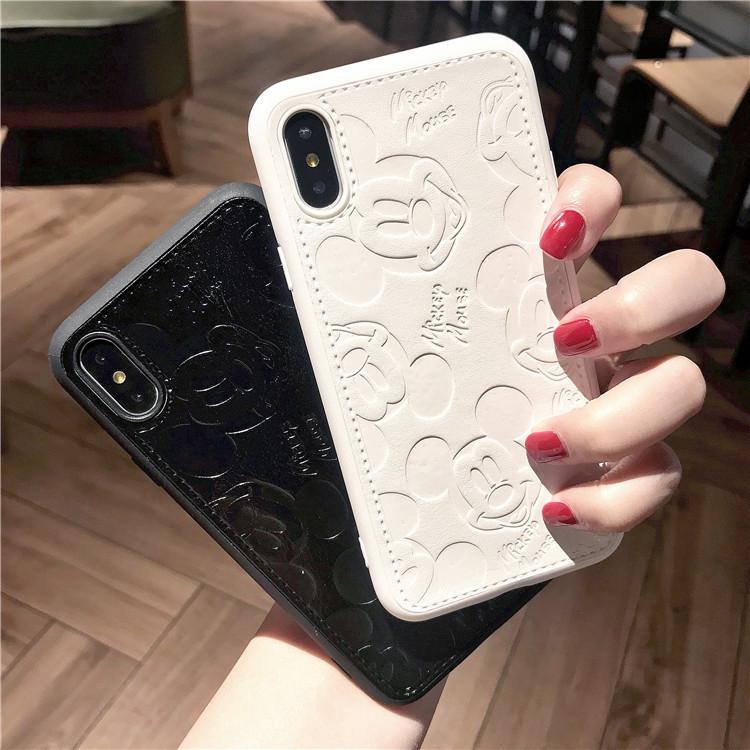 เคสโทรศัพท์หนัง PU ลายการ์ตูน Mickey Mouse สำหรับ iPhone 11 pro 6 6s 7 8 Plus X XS Max leather case ปกหลัง